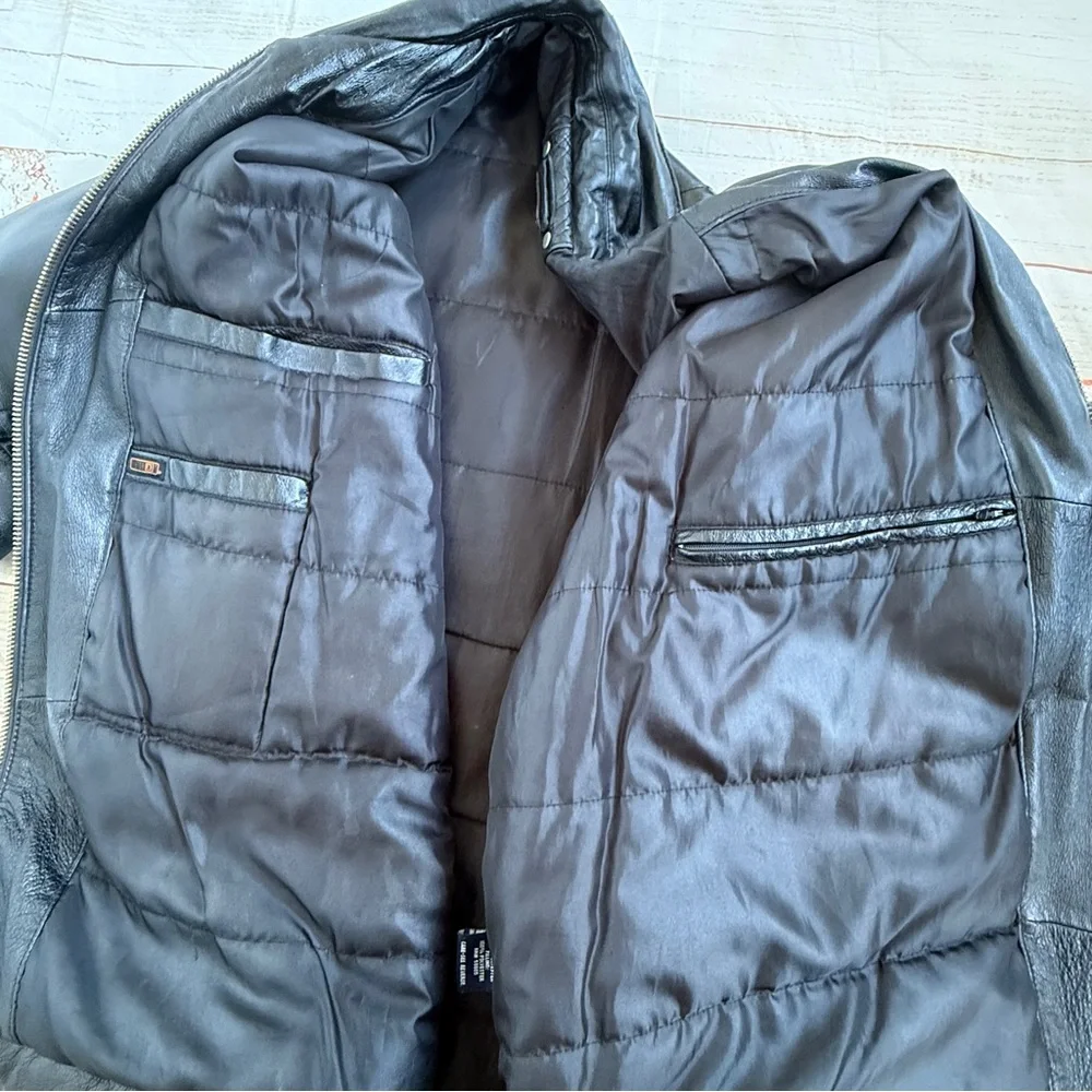 VYG Harbor Bay Men’s Genuine Leather Jacket | Black | 3XL | Classic‎ Zip-Up Coat - Picture 14 of 16
